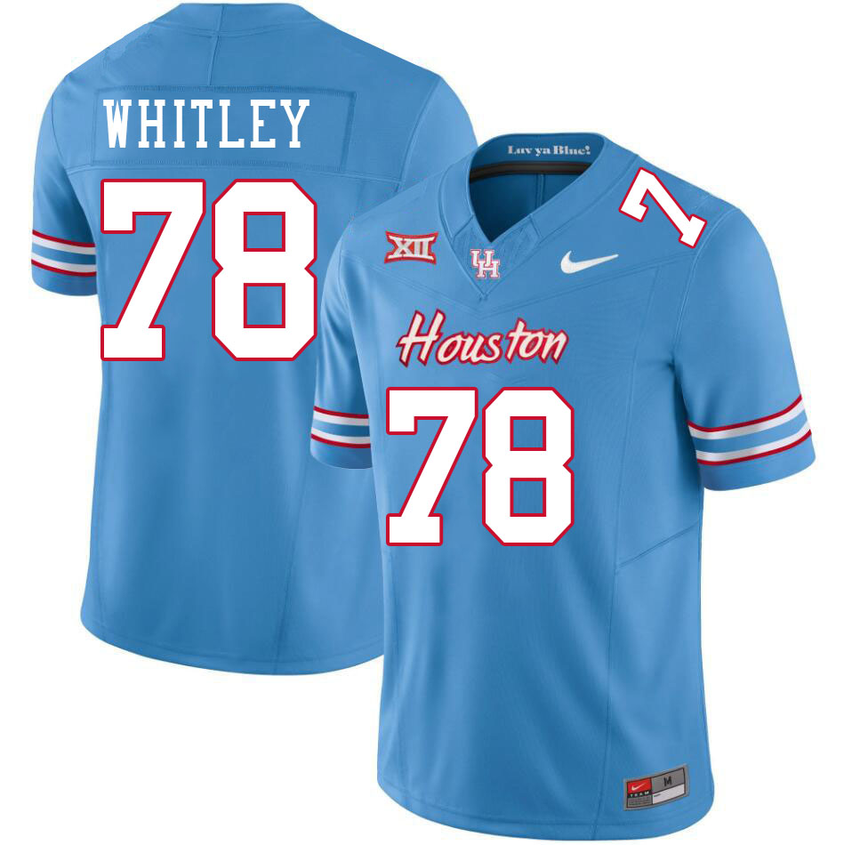 Wilson Whitley Houston Jersey,Houston Cougars #78 Wilson Whitley Jersey Youth College Uniforms-Oiler